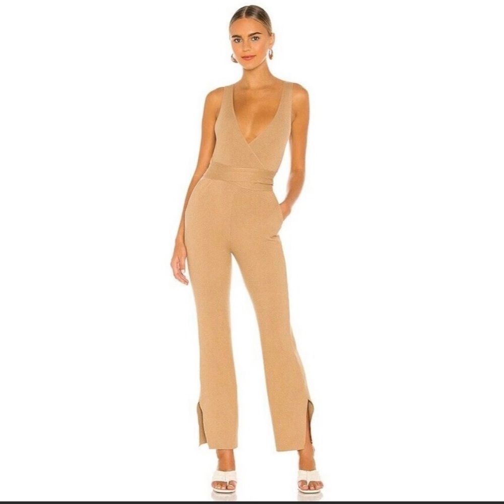 MAJORELLE Ribbed beige Jumpsuit